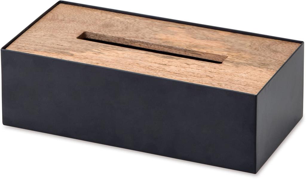 POSH LIVING Tissue Case, Black, Size: Approx. W26.5 D13.5 H8 cm, 41317
