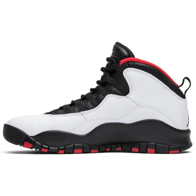 Air Jordan 10 'Double Nickel' (Unisex) White / Varsity Red-Black Vintage Basketball Shoes 310805 102