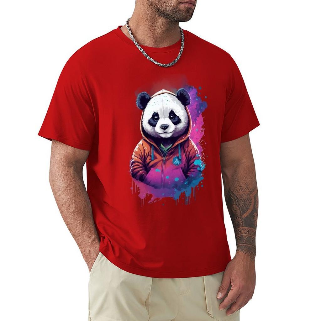 Panda in a Hoodie - Nebula T-Shirt plus sizes plus size tops men graphic t shirts