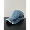 Classic Denim Baseball Cap With Embroidered Letters For Casual Summer Style