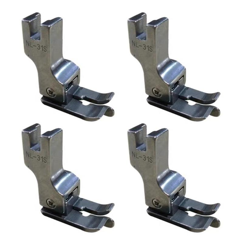 

4Pcs Replaceable Flat Car Presser Foot Sewing Machine Accessory for Shirts Curtains Canvas Fabric Leather Sewing