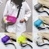 Transparent Laser Crossbody Bag for Women Candy Color Letter Fashion Mini Shoulder Messenger Bag PVC Jelly Small Tote Bag