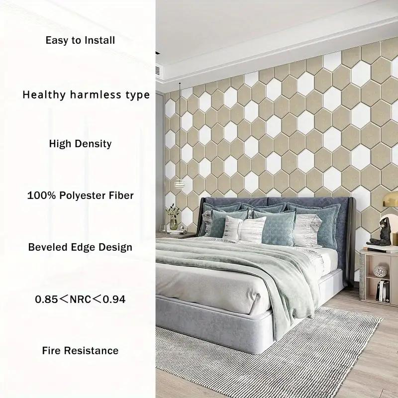 12 STÜCKE Selbstklebende Schallabsorbierende Platte Schwer entflammbare Schallschutzplatte für den Einsatz in Berufs- und Hotelfachschulen sowie zur Heimdekoration