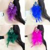 Hypoallergenically Feather Crystal Earrings Lightweight Alloy Long Drop Jewelry Ear Accessories for Women Gift