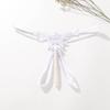 Sexy Panties Women's Hollow Embroidery Sexy Thong Pearl Massage Crotch Panties Ladies Thong