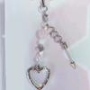 Handmade Bowknot Phone Chain Heart Pendant Keychain Rose Flower Charm Phone Lanyard Straps Acrylic Keyring Bag Ornament