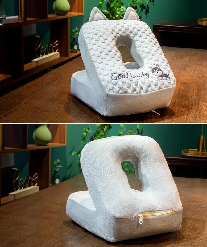 Summer Ice Silk Bean Velvet Pillow, Nap Pillow, Comfortable and Breathable Pillow for Students, Office Nap Tool
