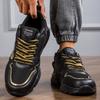 TUINANLE Man's Sports Shoes Mesh Breathable Platform Sneakers Men Lace-up Thick Soled Running Shoes