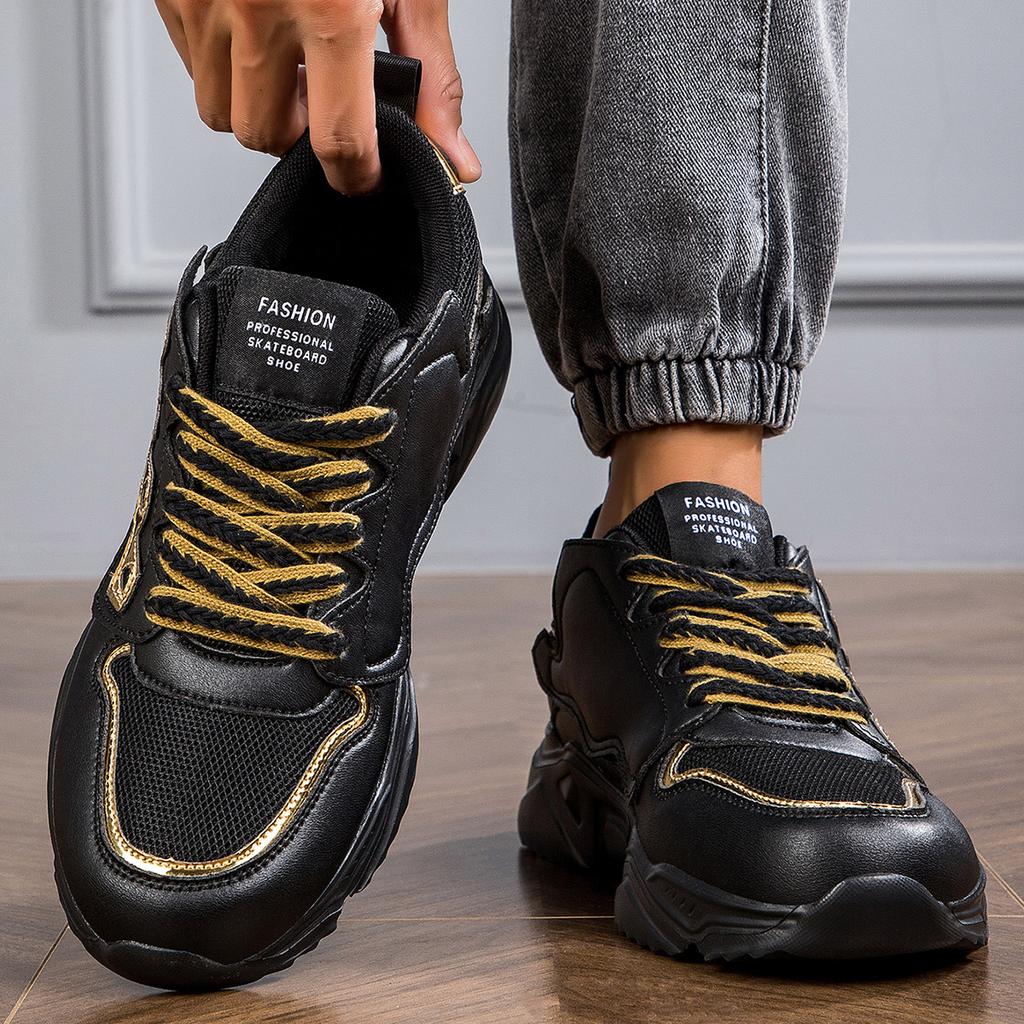 TUINANLE Man's Sports Shoes Mesh Breathable Platform Sneakers Men Lace-up Thick Soled Running Shoes