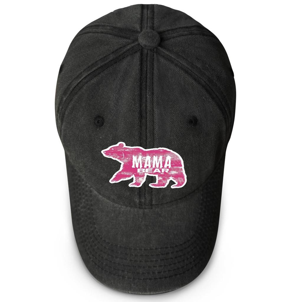 MAMA BEAR" Print Adjustable Sun Hat, Mother's Day Sports Hat Non-Stretch Fabric Sunshade Breathable Stylish Snapback Baseball Cap