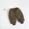 Korean Style Unisex Kids Padded Warm Wide Leg Winter Casual Pants