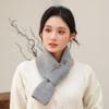 Soft Neck Thermal Warmer Solid Color Cross Short Scarf Fashion Knitted Scarf  Autumn Winter