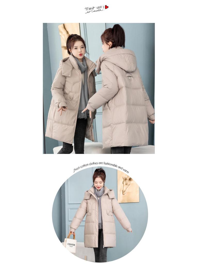 Damen Trend 2025 Mittellange Übergröße Verdickte Baumwollwattierte Jacke