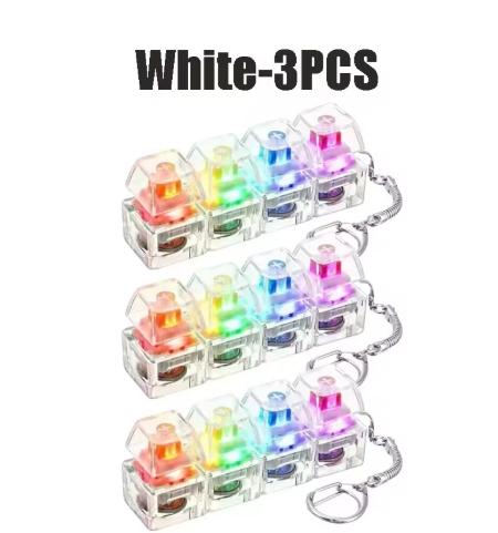 Led Light-Up Keychain Keyboard Clickable Button Fidget Toy For Stress Anxiety Relief Portable Desk Accessory Office Decor Gift