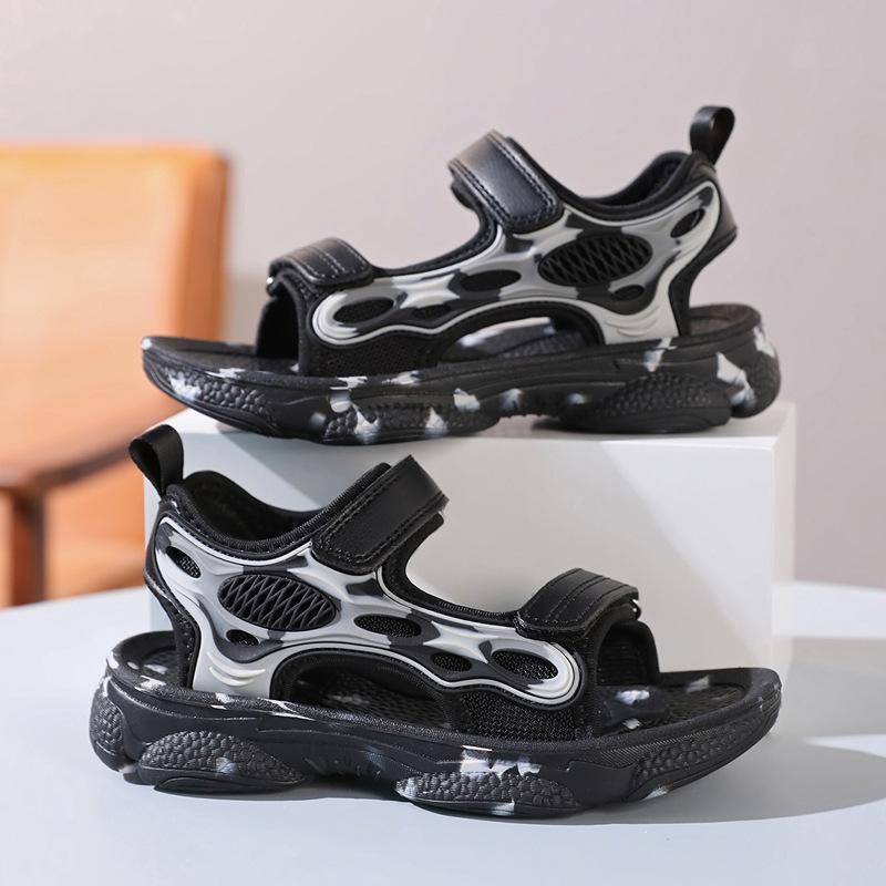 

Girls Sandals, New Style, Breathable Soft-soled Boys Beach Shoes, Big Size Sandals 29 чёрный