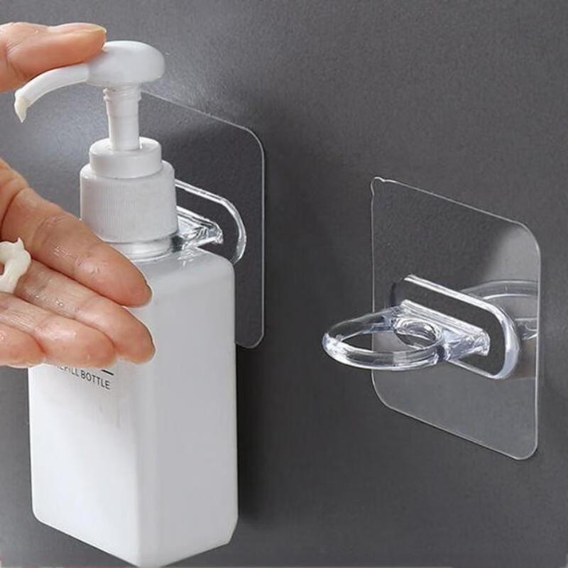 JINGRUIXIANG Punch-Free Bathroom Round Adhesive Hooks (10-Pack)