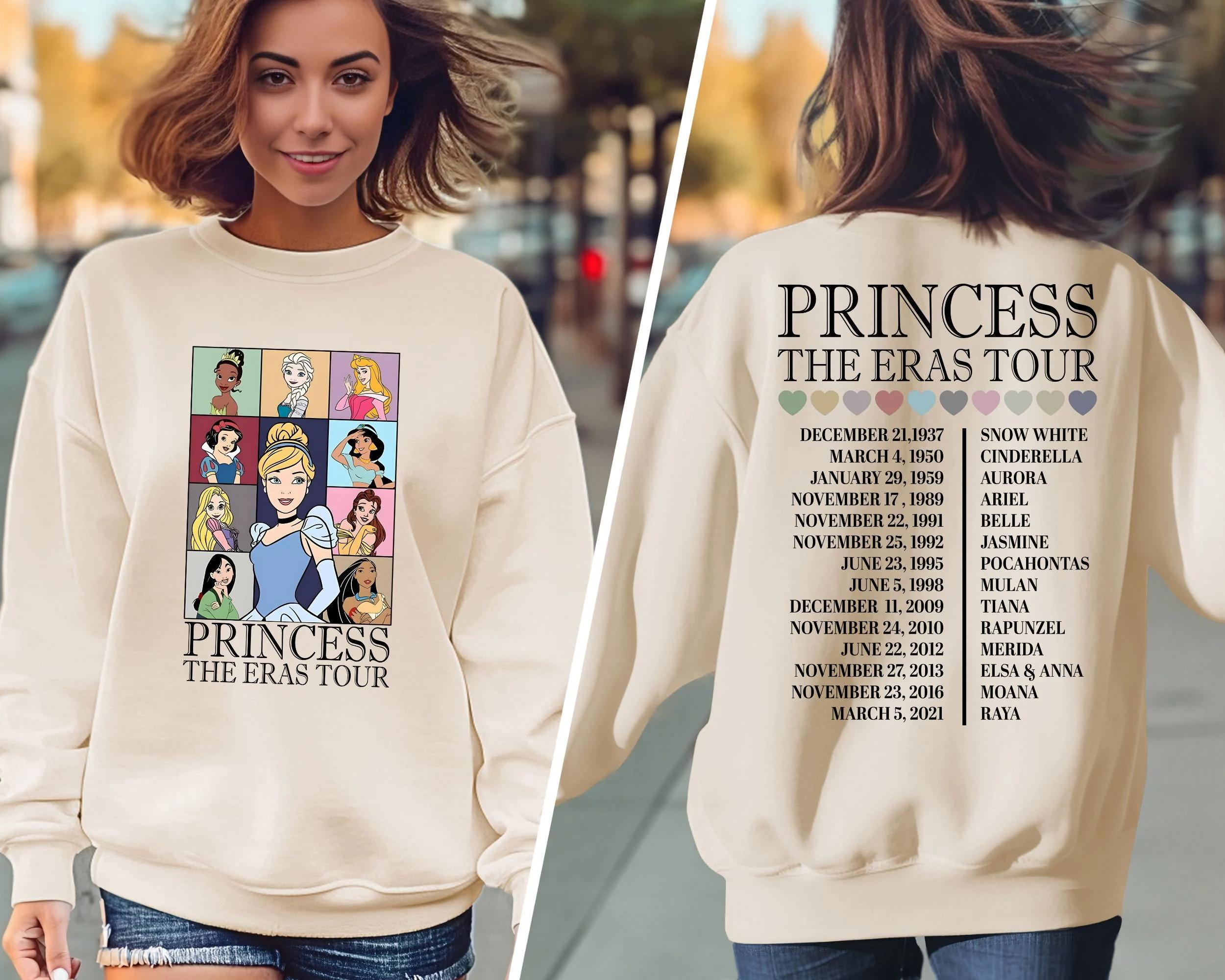 

Princess Era Tour Bella Canvas Sweatshirt with Disney Princess Characters Unisex Sweatshirt hoodies Women y2k clothes S