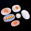 5Pcs 1/12 Dollhouse Cartoon Food Plates Dollhouse Mini Kitchen Plates Decoration Dolls House Accessories Pretend Play Toys