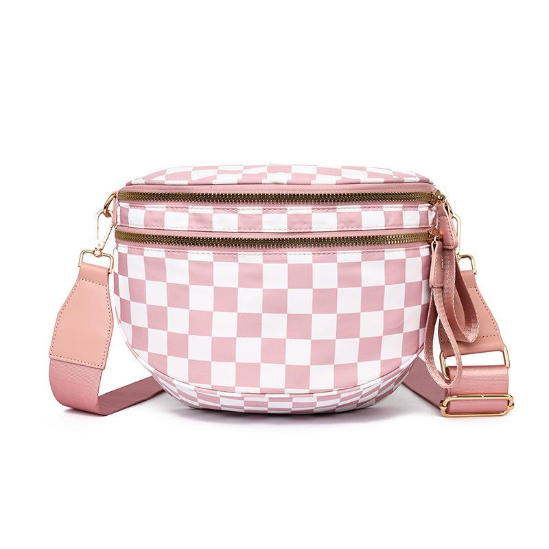 Enkele Schoudertas voor Dames, Casual, Modieus, Veelzijdig, Grote Capaciteit Schelpvormige Tas, Waterdichte Tas, Geruite Crossbody Tas