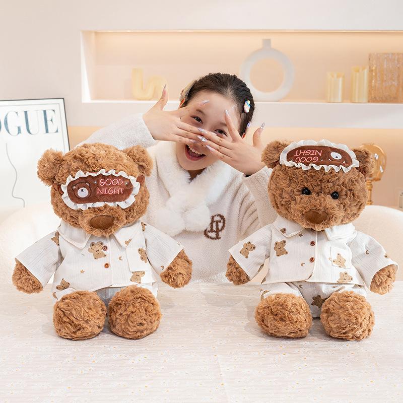 New Ryan Bear Doll Plaid Scarf Barcelona Bear Christmas Scarf Teddy Bear Gift Doll