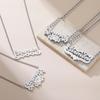 Sipuris Custom Necklace Women Jewelry Stainless Steel Golden Choker Cuban Chain Heart Ribbon Nameplate Pendant Necklace