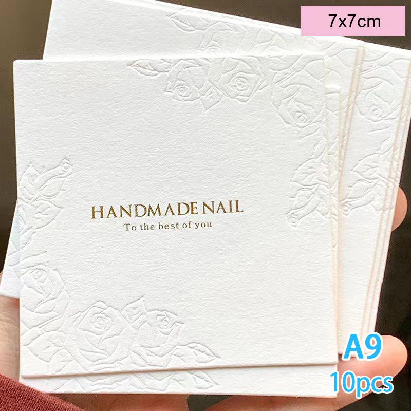 10 PCS Press-On Nail Packaging Display Handmade False Nail Design Swatch Show Card Manicure Sample Display Salon