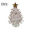 Small Desktop Christmas Tree Glazed Glass Ornament with Star Topper, Colorful for Home Art, Faux Crystal Tabletop Decor Office Art