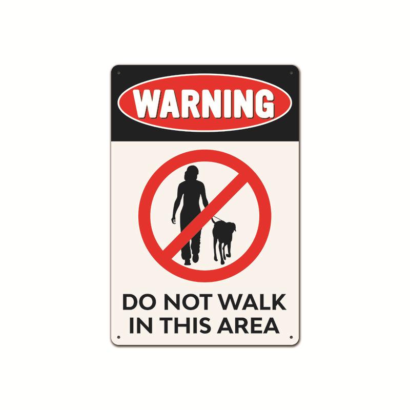 Vintage Tin Art of Courtyard Dog: Garden No - Entry Warning Sign for Home Decoration