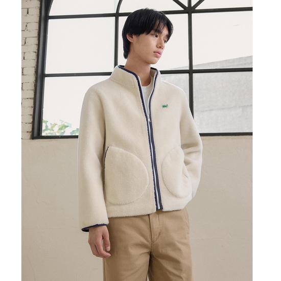 Men's Genuine Shearling Fleece Zip-up Jacket
