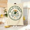 Illustration R-Retro Camping Throw Lightweight 240g Flannel Blanket Soft Skin-friendly for Summer Cooling