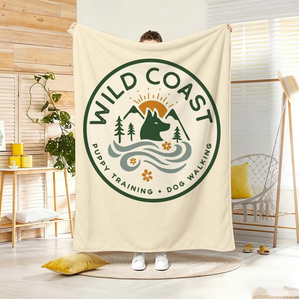 Illustration R-Retro Camping Throw Lightweight 240g Flannel Blanket Soft Skin-friendly for Summer Cooling