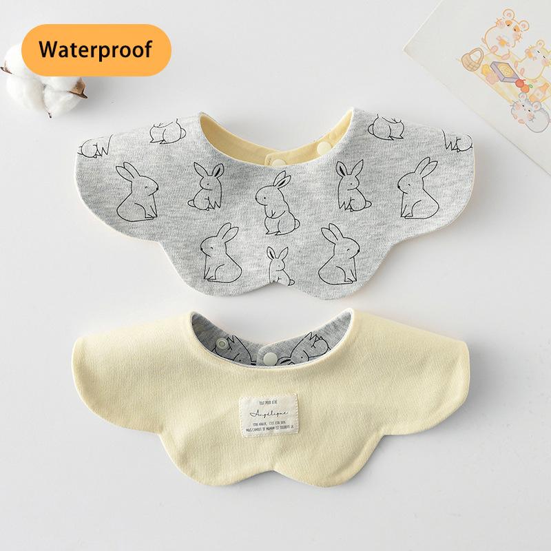 New Waterproof Two-sided Usable Baby Feeding Drool Bib Infants Wave Petal Saliva Towel Soft Burp Cloth For Toddler Kids Bibs