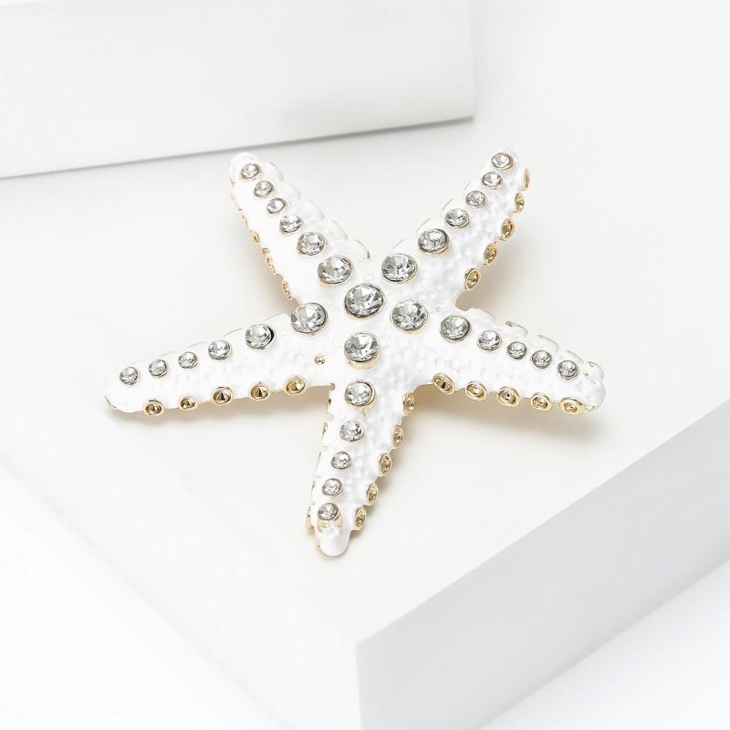 Crystals Starfish Brooch Pin For Women Versatile Fashion Jewelry Gift Party Everyday Wear