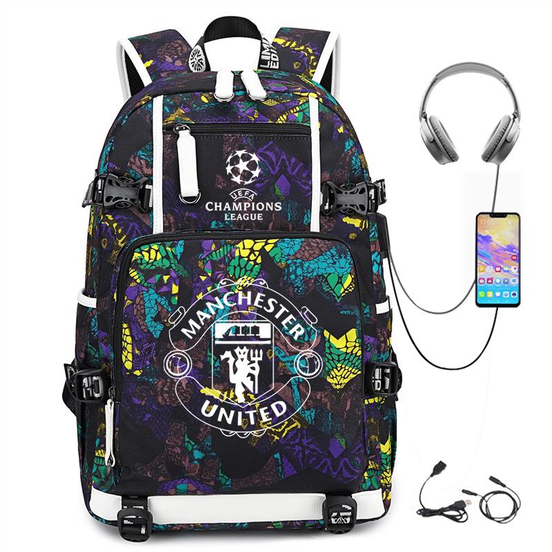 College Style Campus Leisure School Bag Printed Football Burden Reduction Ridge Protection Large Capacity Student Light Backpack