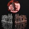 Metal Theme Chess Luxury Knight Table Game Entertainment Toy Leather Board Set Gift Dragon Soldier Theme Sports