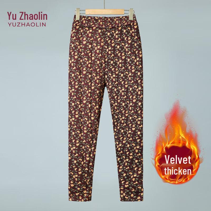 

YUZHAOLIN Women s High-Waist Thickened Cotton Warm Pants XL
