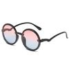 Cute Color-Block Round Kids Sunglasses Gradient Lenses Uv400 Protection Fashionable Shades For Girls 8832