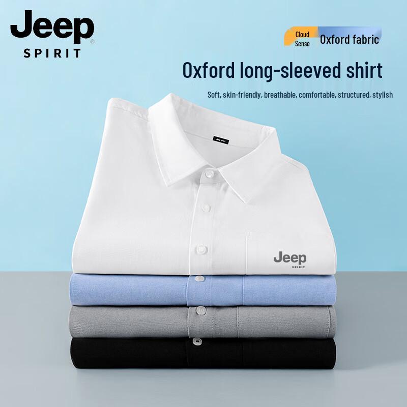 JEEP SPIRIT Men s Long-Sleeve Casual Oxford Shirt 3XL