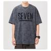 New American High-density Knitted Loose-print Men's T-shirt Short-sleeved