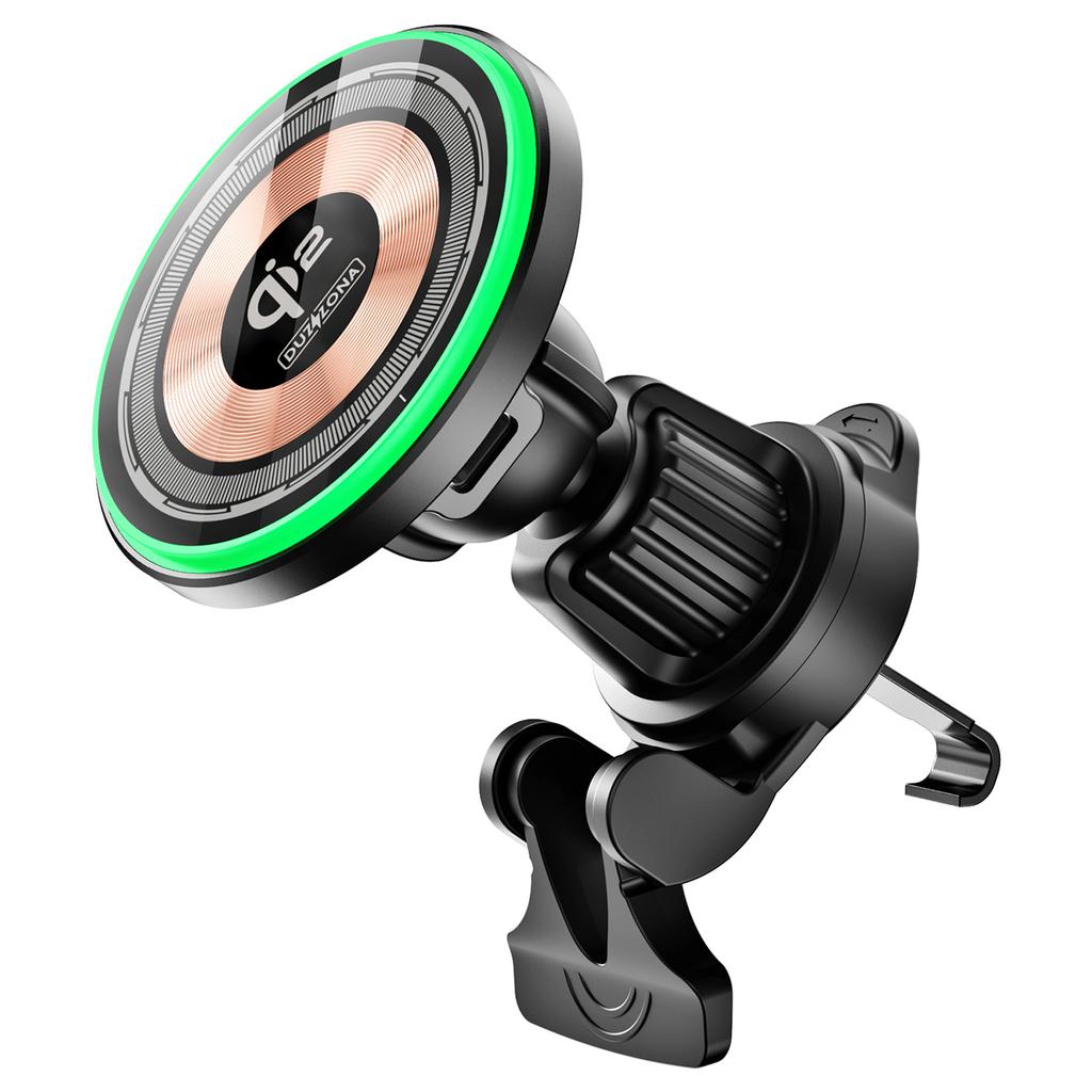 DUZZONA V5 15W Car Magnetic Wireless Charger for iPhone 16-15 Series Air Outlet Phone Charging Holder (Qi2 Certified)