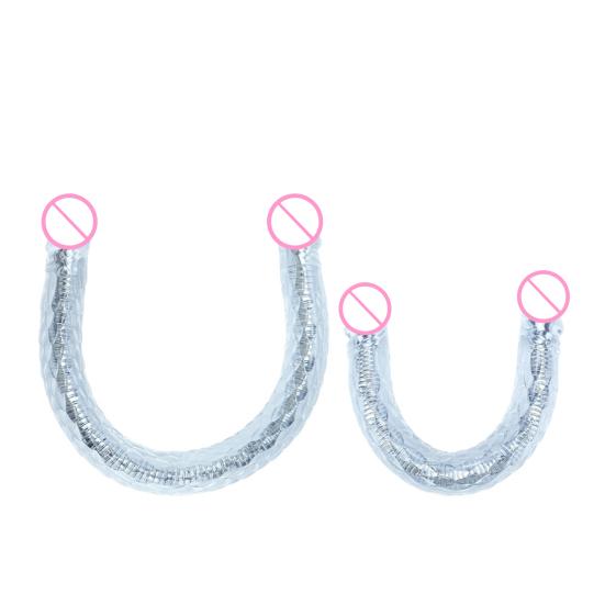 Flexible Double Headed Dildo Realistic Bendable Strap-On Toy for Couples Long
