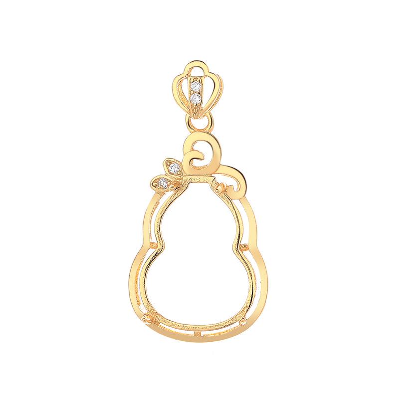 Серебряный кулон-подвеска в виде тыквы S925 - Женская классическая круглая пряжка безопасности, серебряная оправа класса люкс с инкрустированными аксессуарами. 925 Silver 9*12