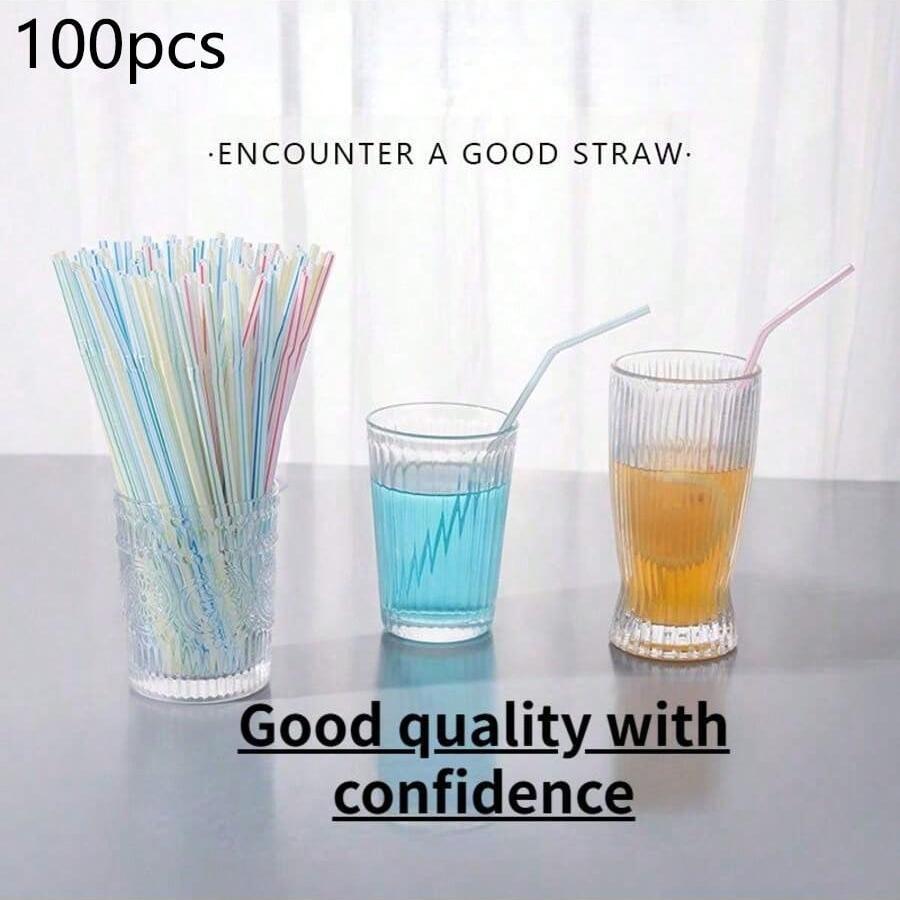 100-1000pcs Multicolor Plastic Straws, Reusable for Bars,Parties,Weddings,Kitchen, Cocktails, Casual Style,No Ca Prop 65 Warning