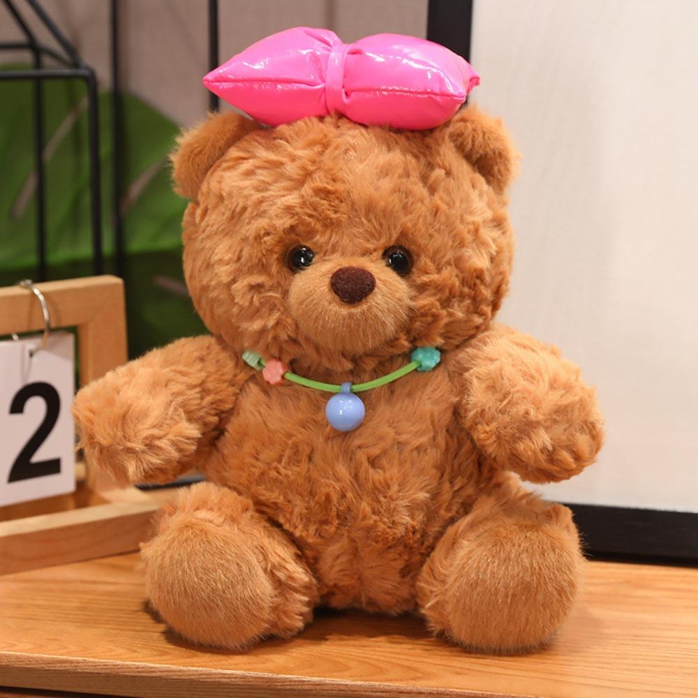 Bow Bear Plush Toy Dress Up Stuffed Animal Pillow Fluffy Plush Bear Doll  Room Decor