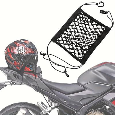 Durable Nylon Mesh 1pc Elastic Cargo Net Suitable for Motorcycles, Scooters, Bicycles, Trunk and Rear Seat Accessories - With Helmet Holder