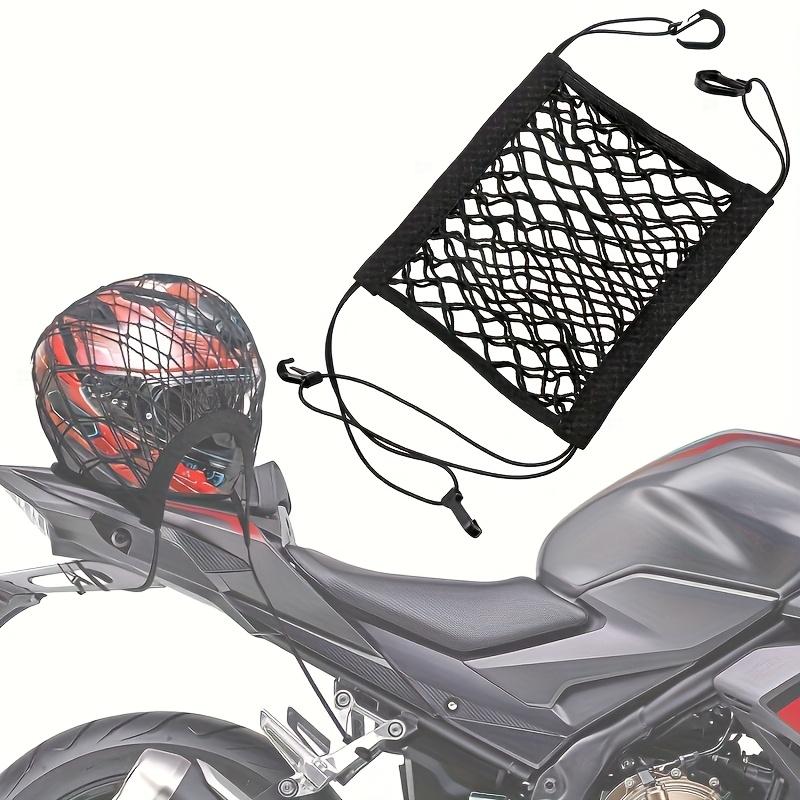 Durable Nylon Mesh 1pc Elastic Cargo Net Suitable for Motorcycles, Scooters, Bicycles, Trunk and Rear Seat Accessories - With Helmet Holder