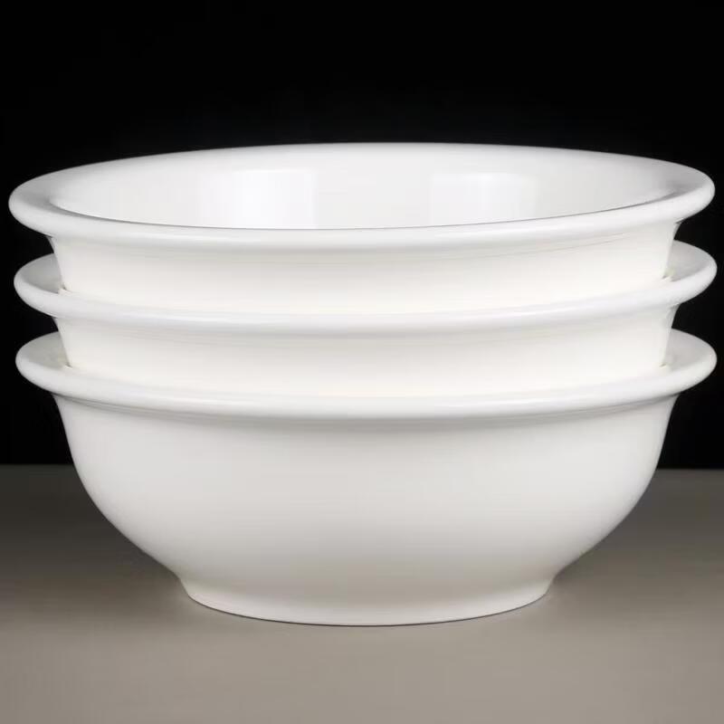 Zhi Shi Pure White Ceramic Soup Bowl Set