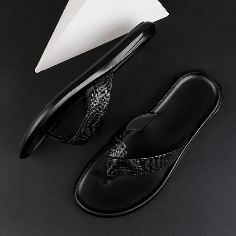 Fashion Men's Summer PU Leather Sandals Classic Roman Men Slippers Soft Comfortable Flip Flops Non-slip Male Half Drag Wading Aqua Shoes