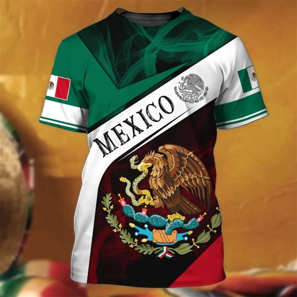 

Mexico Flag 3D Print T-Shirt Men Quick-Dry Breathable Soccer Football Jersey Parent-Child Sports Short Sleeve Top S
