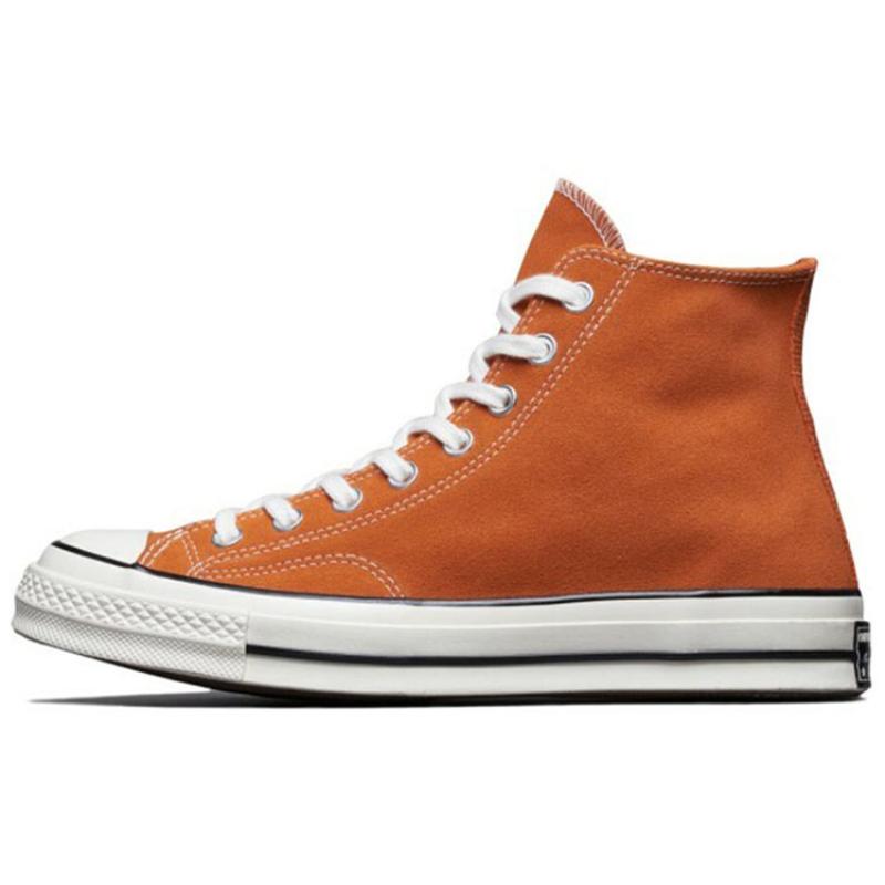 

Converse Chuck 70 Chuck Hi Comfortable Trendy High-Top Canvas Shoes Unisex Orange and White 35